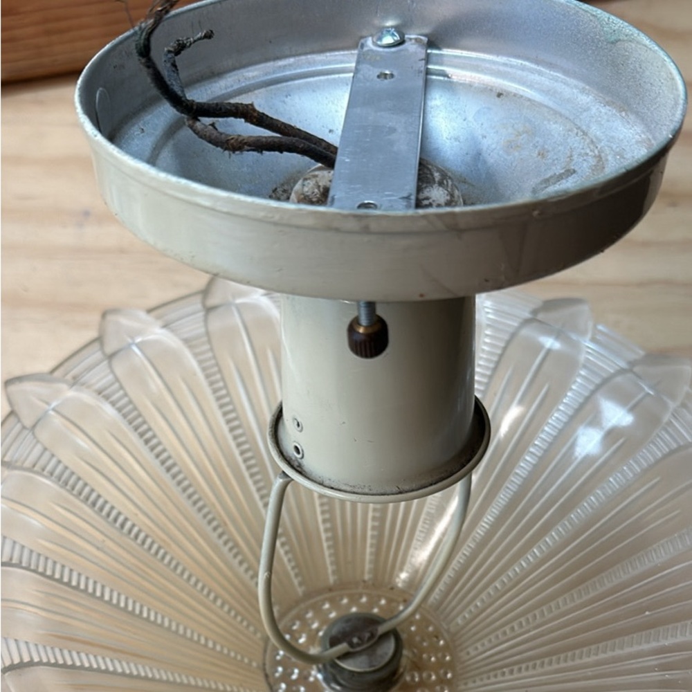 Vintage glass flush ceiling light fixture
